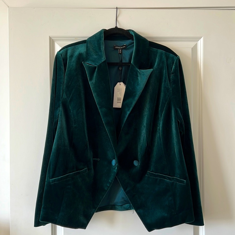 Universal Standard Forest Green Velvet Suit